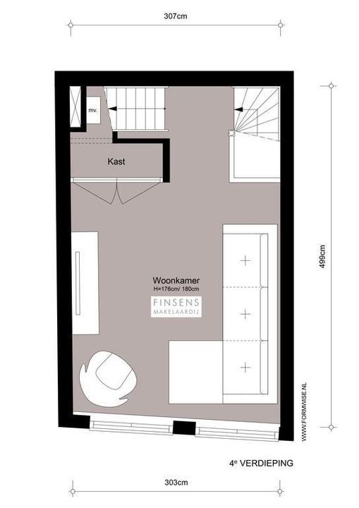 Singel 89 geheel, Tussenwoning in Amsterdam Plattegronden-4