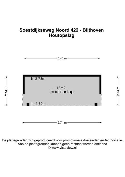 Soestdijkseweg Noord 422, Bilthoven plattegrond-