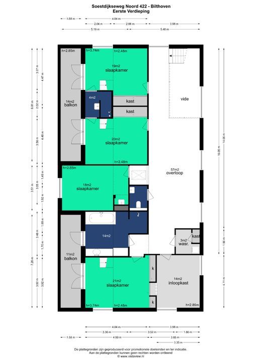 Soestdijkseweg Noord 422, Bilthoven plattegrond-