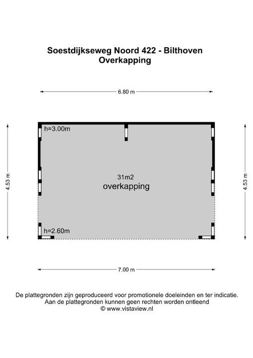 Soestdijkseweg Noord 422, Bilthoven plattegrond-