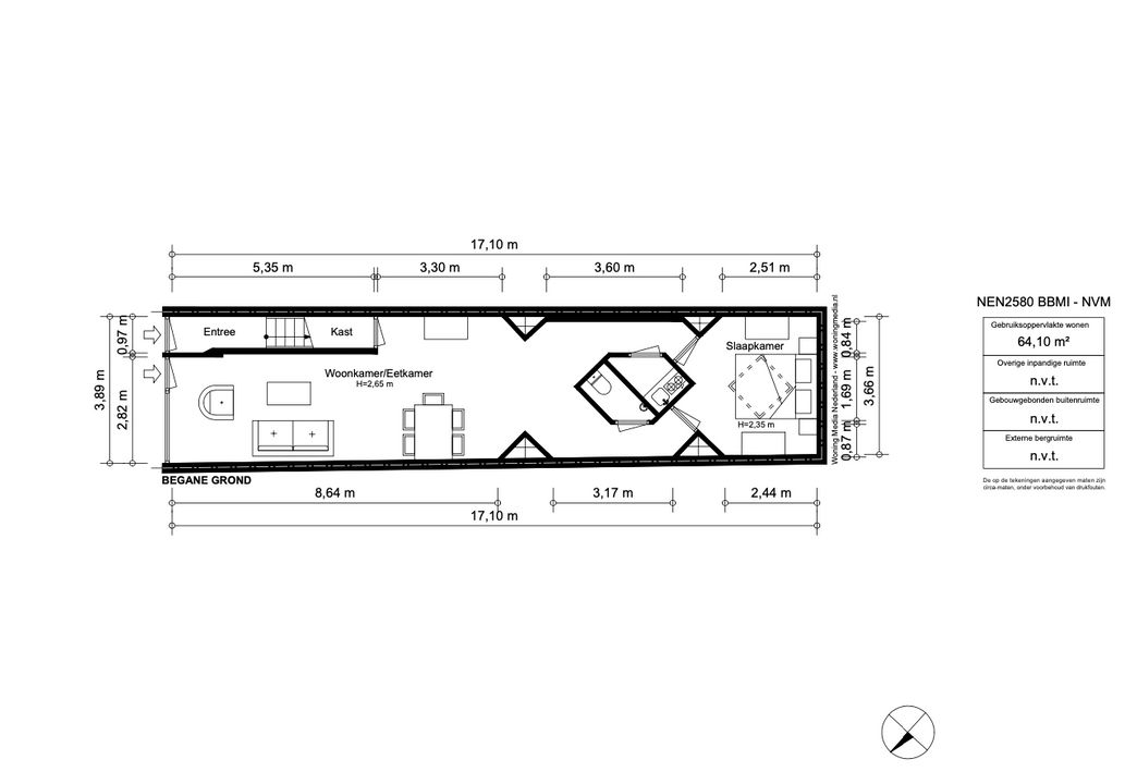 Blauwburgwal 13, Amsterdam plattegrond-