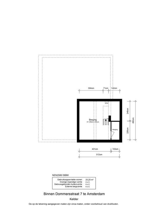 Binnen Dommersstraat 7, Amsterdam plattegrond-