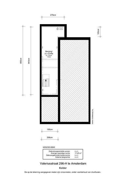 Valeriusstraat 296 H, Amsterdam plattegrond-