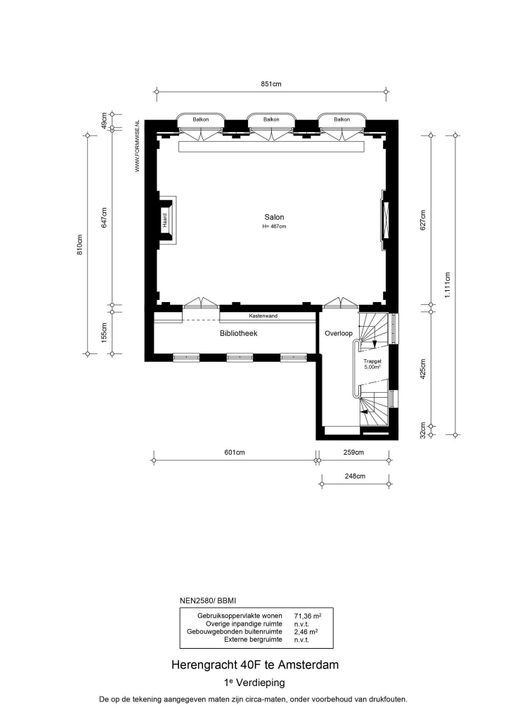 Herengracht 40 F, Amsterdam plattegrond-