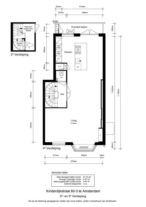 Kinderdijkstraat 60 3, Amsterdam plattegrond-