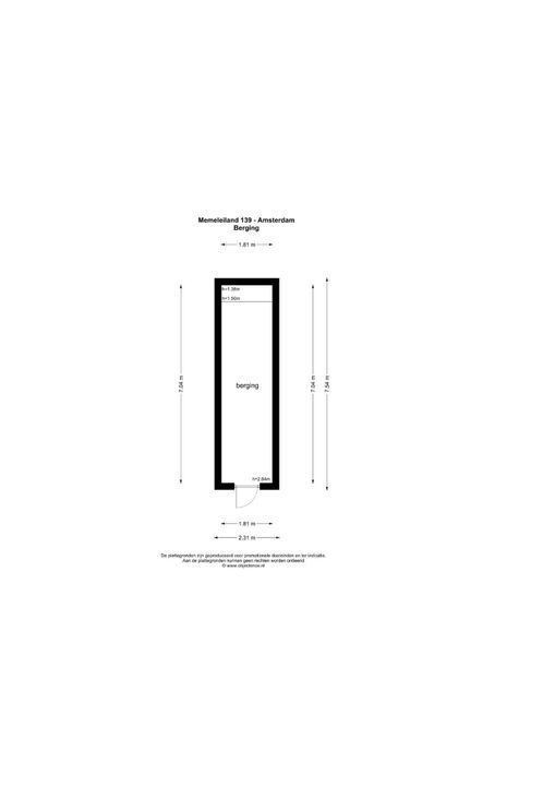 Memeleiland 139 +pp, Amsterdam plattegrond-