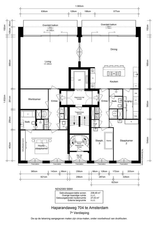 Haparandaweg 704 PP, Amsterdam plattegrond-