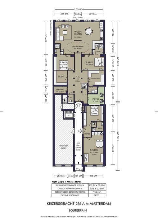 Keizersgracht 216 A, Amsterdam plattegrond-