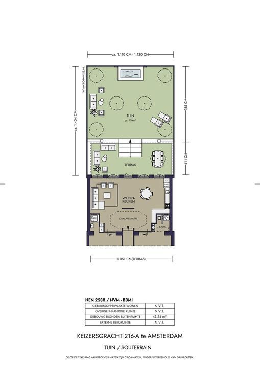 Keizersgracht 216 A, Amsterdam plattegrond-