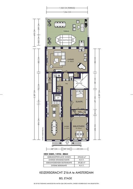 Keizersgracht 216 A, Amsterdam plattegrond-