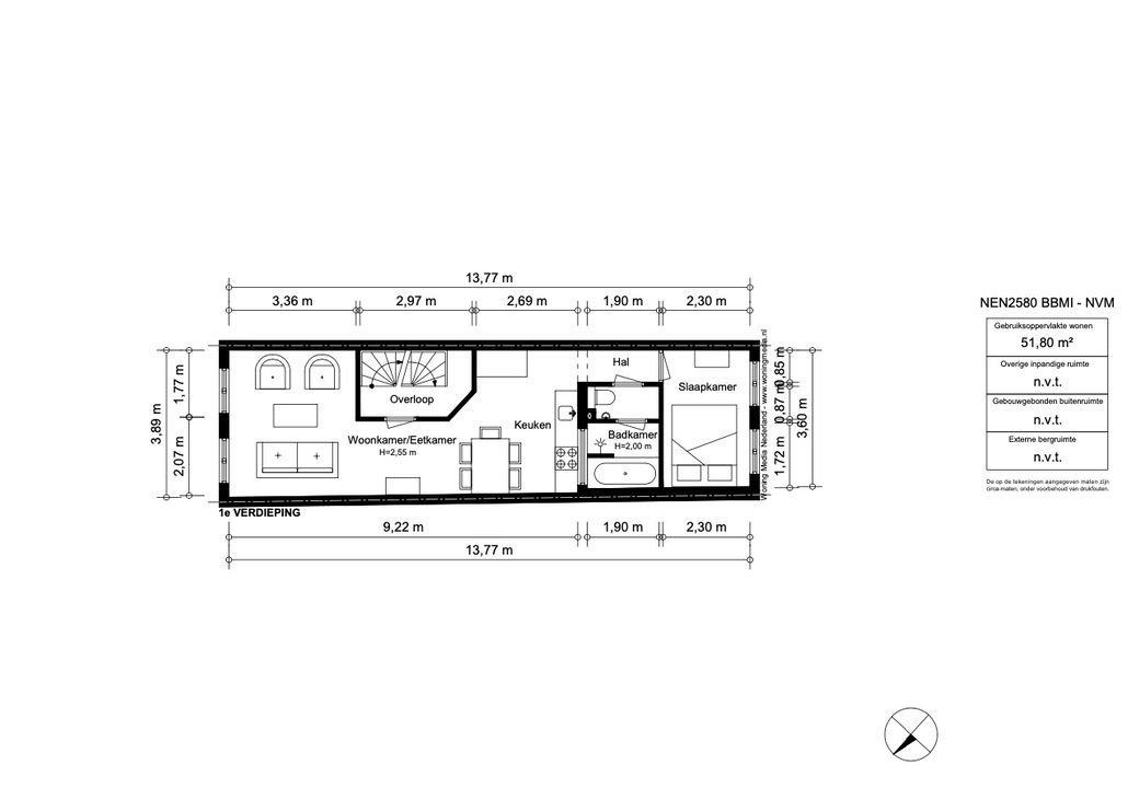 Blauwburgwal 13 H, Amsterdam plattegrond-