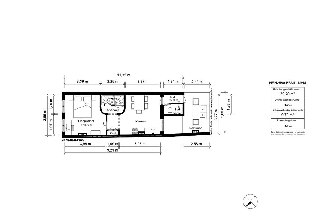 Blauwburgwal 13 H, Amsterdam plattegrond-