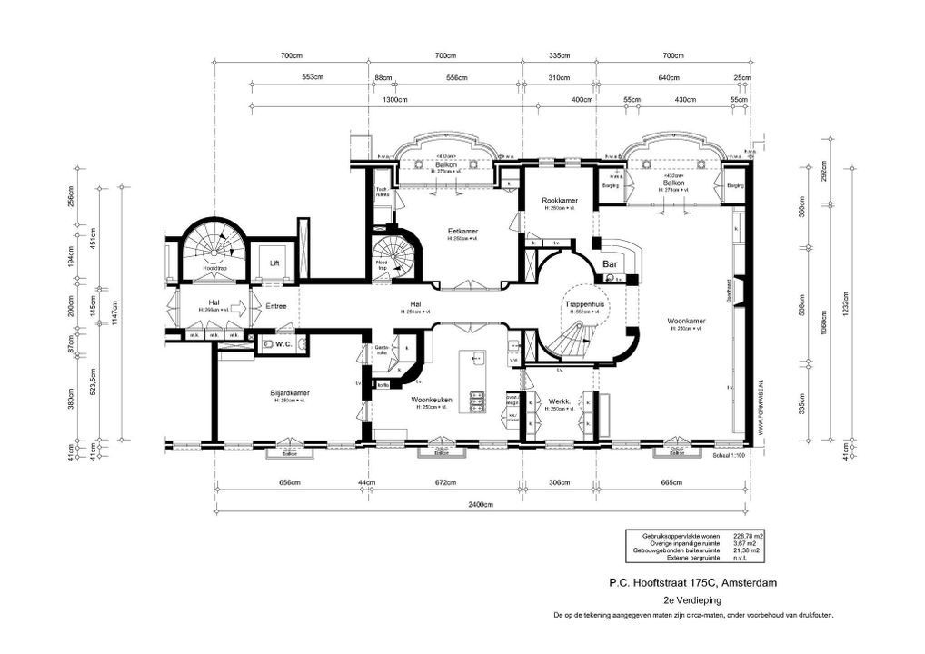 Pieter Cornelisz. Hooftstraat 175 C, Amsterdam plattegrond-