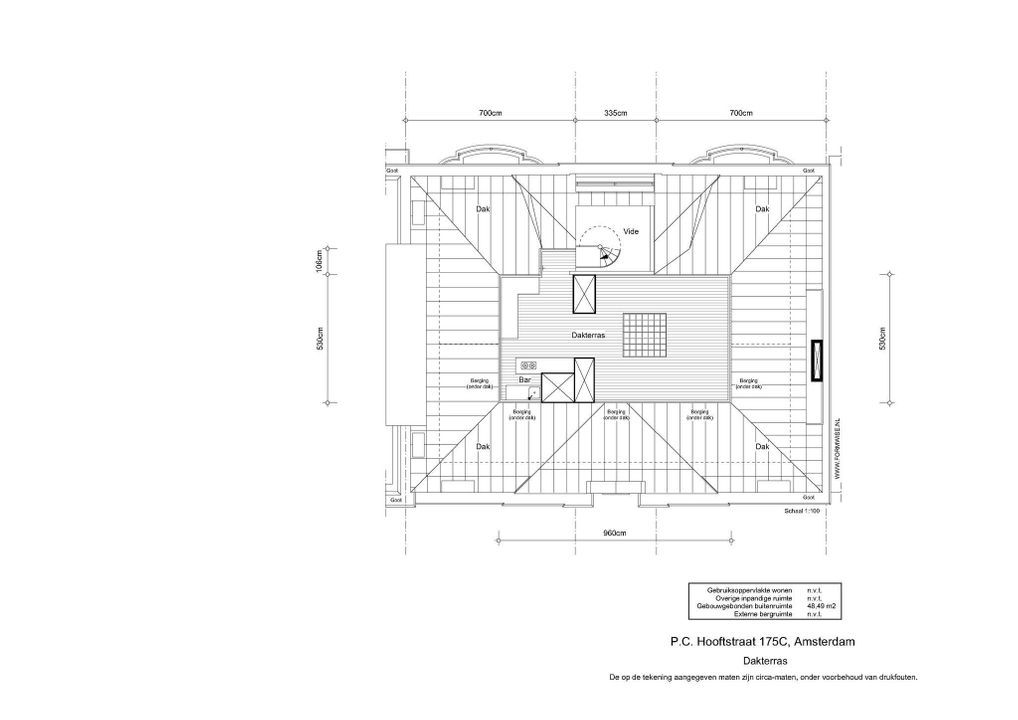 Pieter Cornelisz. Hooftstraat 175 C, Amsterdam plattegrond-