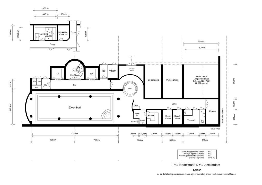 Pieter Cornelisz. Hooftstraat 175 C, Amsterdam plattegrond-