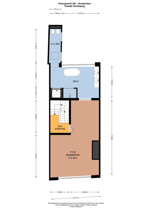 Herengracht 291, Amsterdam plattegrond-