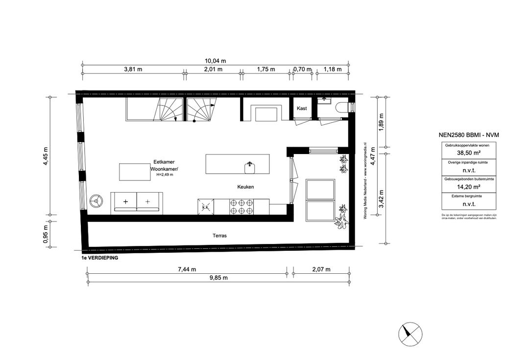 Langestraat 26 1, Amsterdam plattegrond-