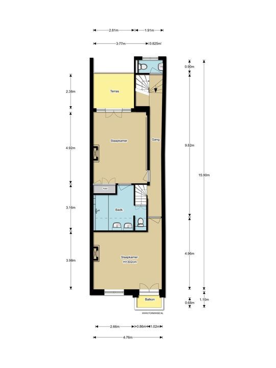 Van Breestraat 14, Amsterdam plattegrond-