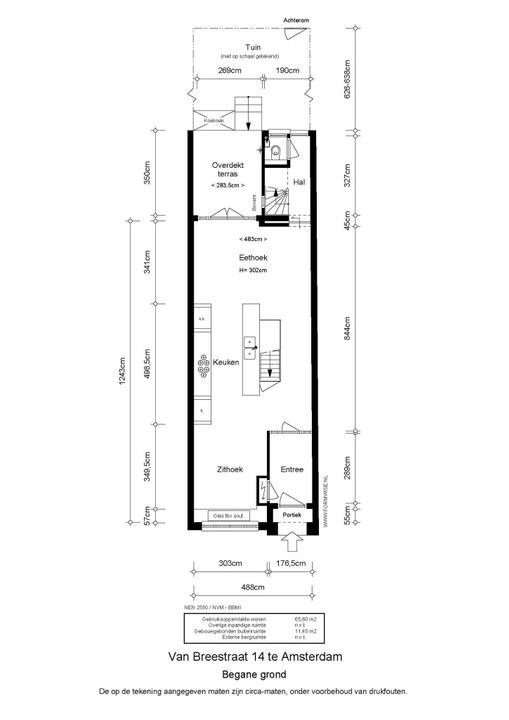 Van Breestraat 14, Amsterdam plattegrond-