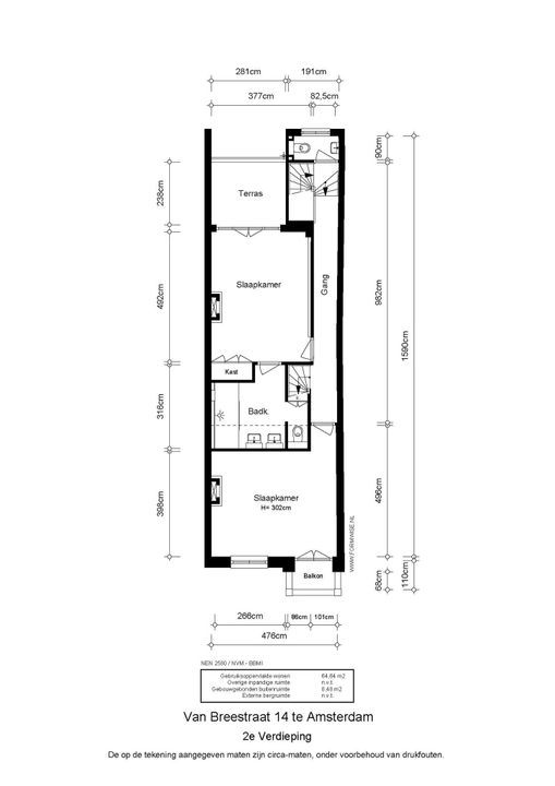 Van Breestraat 14, Amsterdam plattegrond-