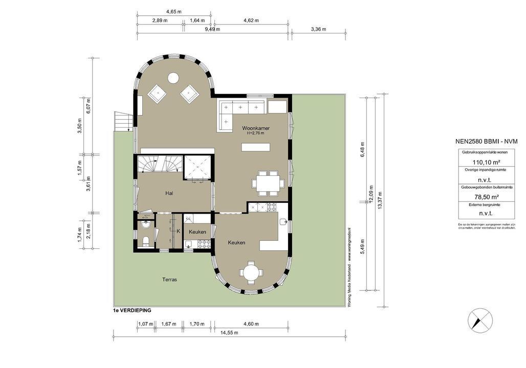 Amsteldijk Noord 103 E, Amstelveen plattegrond-