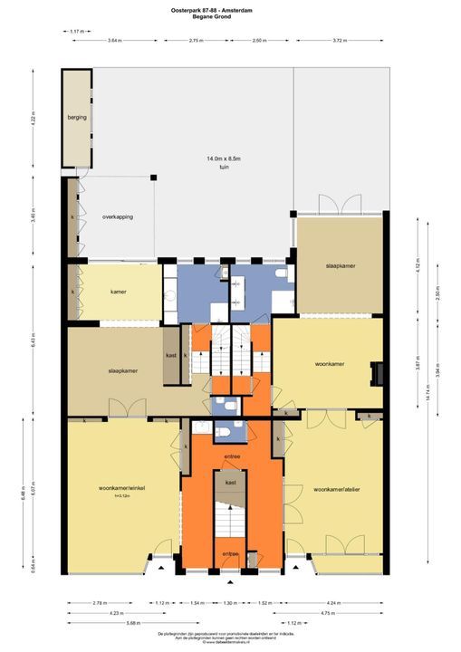 Patriciërshuis De Breitner, Amsterdam plattegrond-