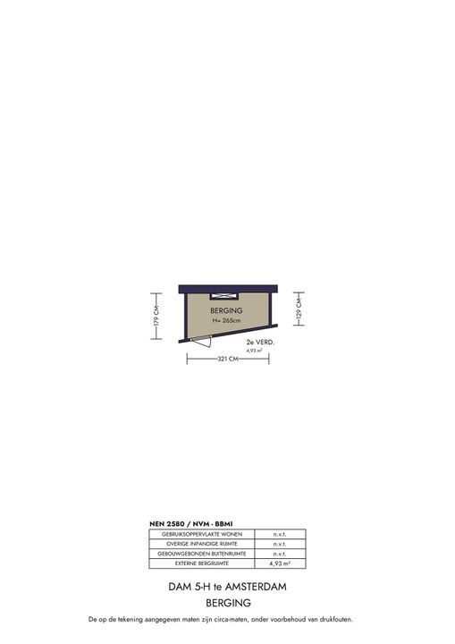 Dam 5 H, Amsterdam plattegrond-