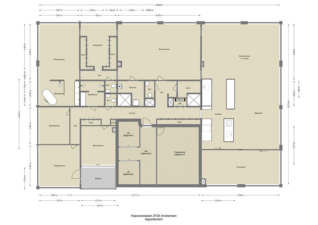 Haparandadam 2 F 26, Amsterdam plattegrond-