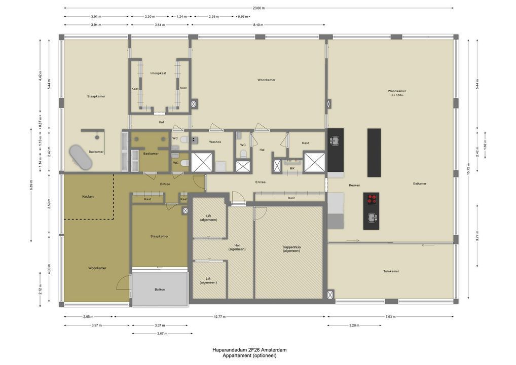 Haparandadam 2 F 26, Amsterdam plattegrond-