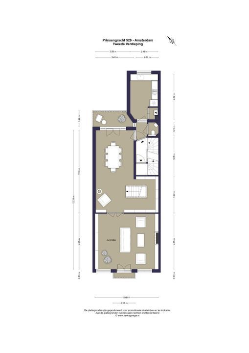 Prinsengracht 526 1, Amsterdam plattegrond-