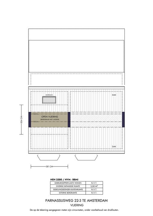 Parnassusweg 22 3, Amsterdam plattegrond-