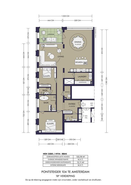 Pontsteiger 104, Amsterdam plattegrond-