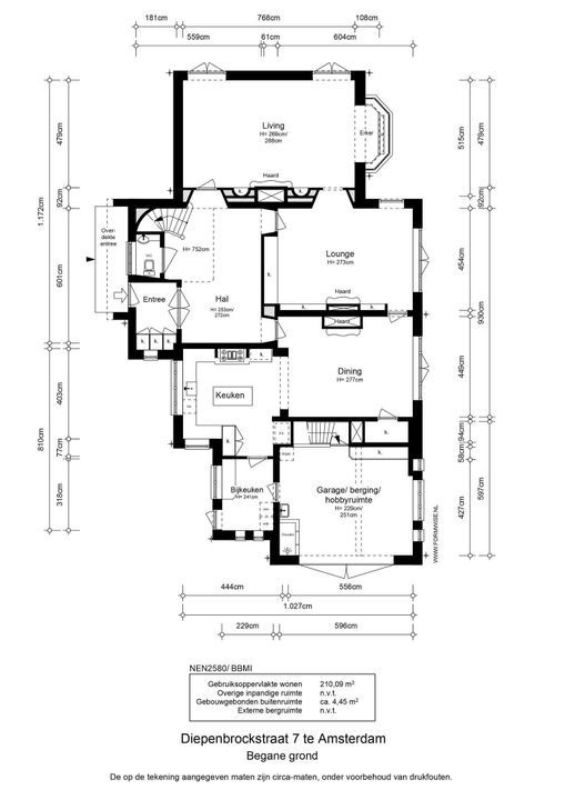 Diepenbrockstraat 7, Amsterdam plattegrond-