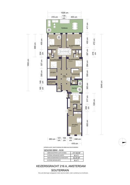 Keizersgracht 216 A, Amsterdam plattegrond-