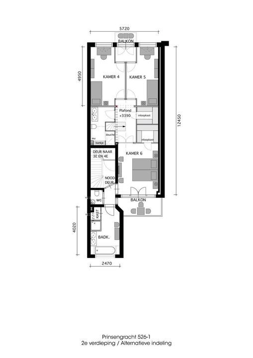 Prinsengracht 526 1, Amsterdam plattegrond-
