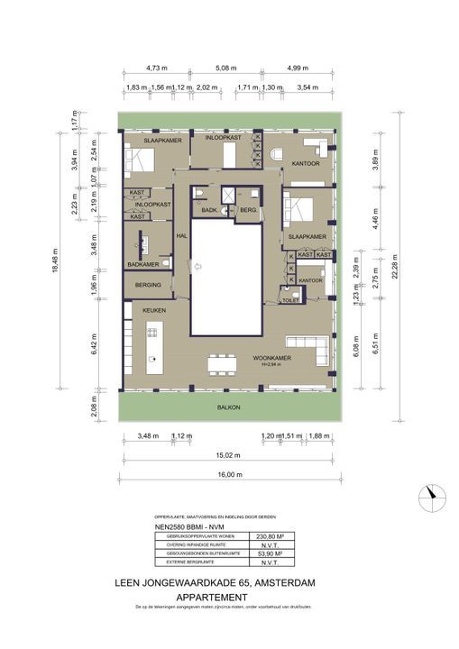 Leen Jongewaardkade 65, Amsterdam plattegrond-