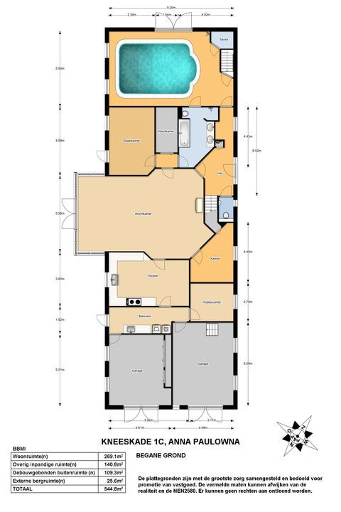Kneeskade 1 C, Anna Paulowna plattegrond-