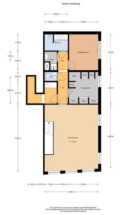 Spaarne 84 A, Haarlem plattegrond-