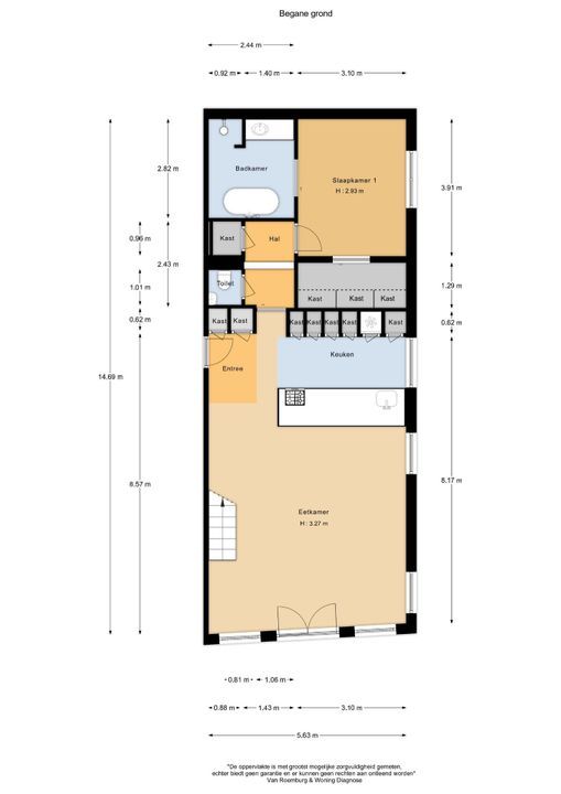 Spaarne 84 A, Haarlem plattegrond-