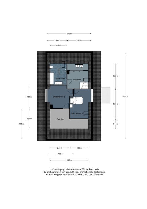 Minkmaatstraat 274, Enschede plattegrond-