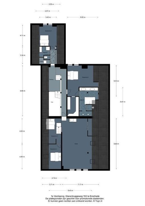 Glanerbruggeweg 153, Enschede plattegrond-