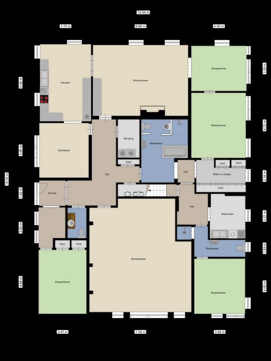 Beukerweg 50, Enschede plattegrond-