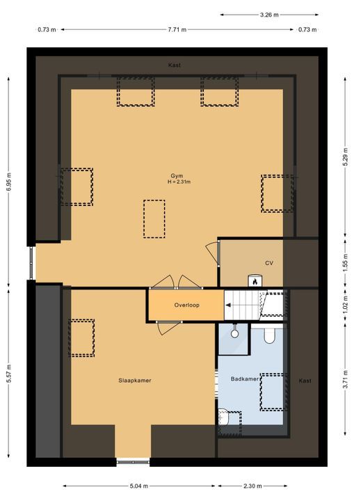 Dorpsstraat 74, Rheden plattegrond-