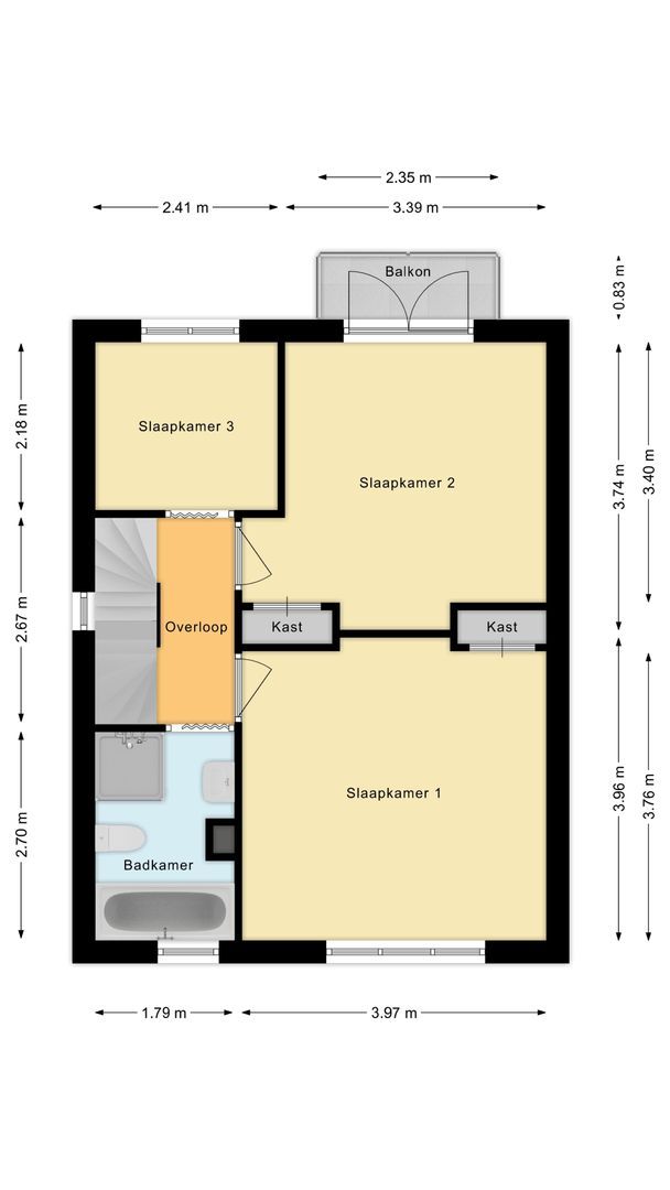 Vondelstraat 1, Voorschoten plattegrond-1