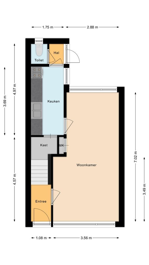 Oranjeboomstraat 6, Voorschoten plattegrond-1