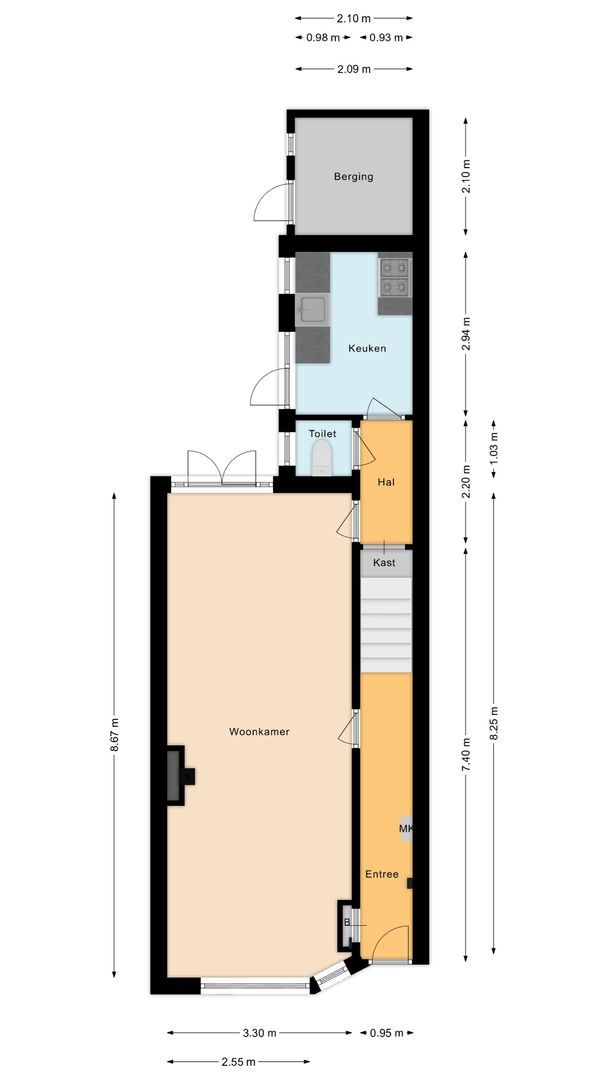 Leidseweg 429, Voorschoten plattegrond-1