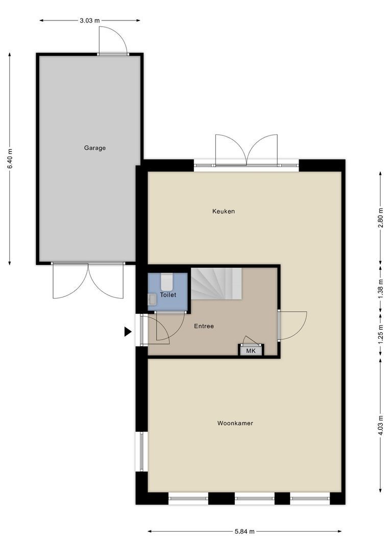 Twee onder een Kapwoning 1, Hazerswoude-Dorp plattegrond-2