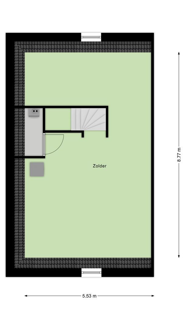 Twee onder een Kapwoning 1, Hazerswoude-Dorp plattegrond-2