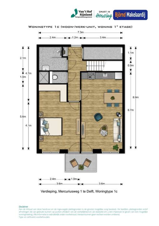Bouwnummer 3 ong, Delft plattegrond-1