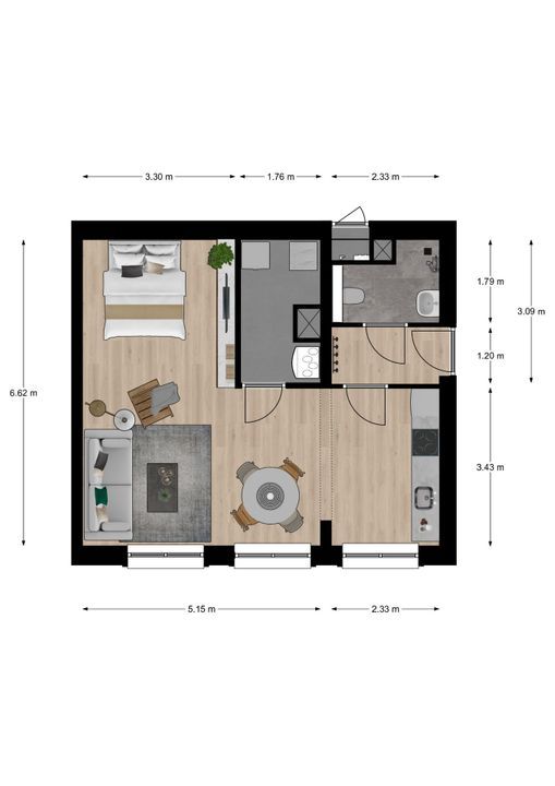 Houttuinen 1 ong, Delft plattegrond-0